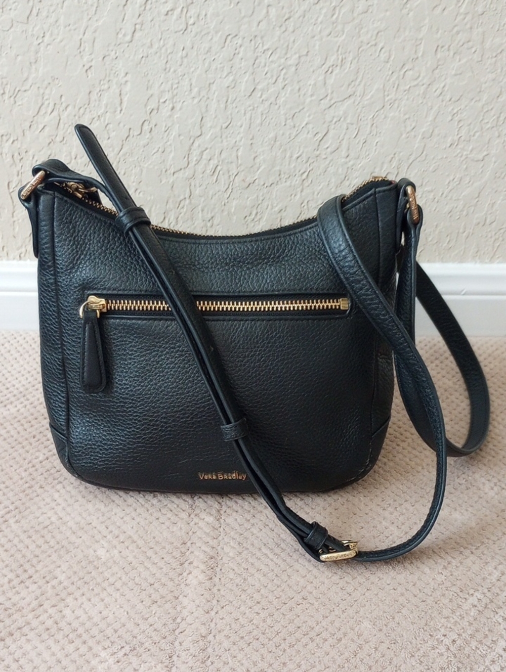 Vera Bradley Pebble Leather Hobo Crossbody Bag - Picture 11 of 11